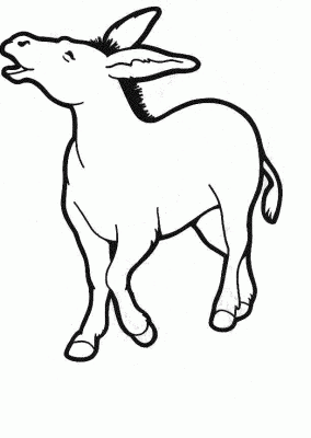 Kolorowanka biegnący osiołek